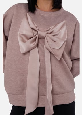 Mokka Bow Front Übergrößen Pullover Top