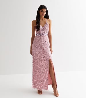 Blush Embelish Riemchen-Maxikleid