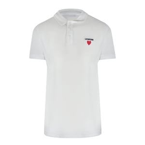 Weißes Poloshirt Mit Moschino-herzlogo