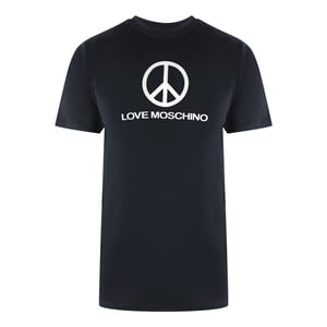 Schwarzes T-shirt Mit Moschino-friedenslogo