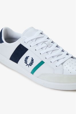 Fred Perry B725 Leder Wildleder Herren Weiß/Navy/Mint Sneaker