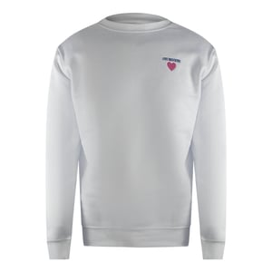 Love Moschino Herz-logo Weißes Sweatshirt