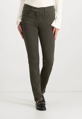 Twigie Farbiges Shape-On Straight Jeans | Olivgrün