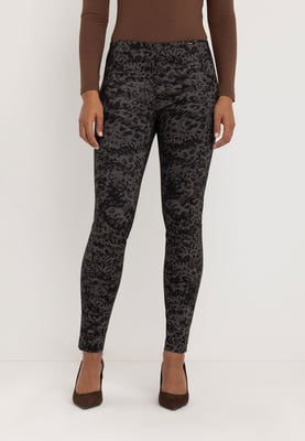 Lena Super Slim Capri Leggings | Taupe Schwarz Leo