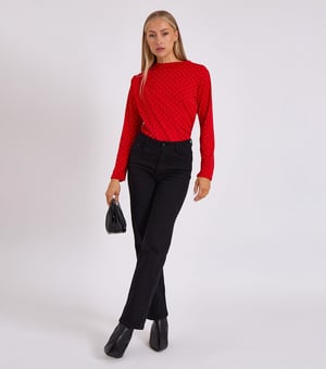 Roter Diamant-Nieten-Body mit Kutte vorne