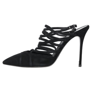 Giuseppe Zanotti Schnürpumps mit Riemchen aus schwarzem Wildleder