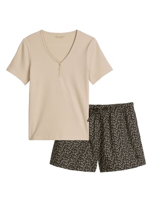 Marc O'Polo Damen Pyjama Mix N MatchSchlafanzug, Pyjama Set, Nachtwäsche