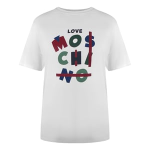 Moschino Jumble Logo Weißes T-shirt