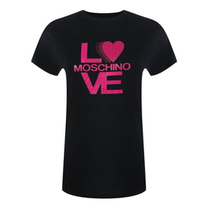Moschino T-shirt Mit Auffälligem Logo (schwarz)