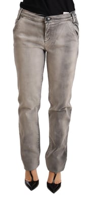 Graue Jeans mit geradem Bein