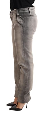 Graue Jeans mit geradem Bein