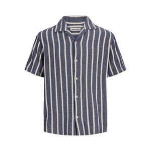 Jack & Jones Überhemd Coba Stripe Resort Hemd Blau