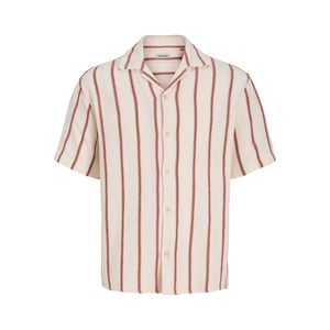 Jack & Jones Hemd Coba Stripe Resort Baumwollhemd Beige