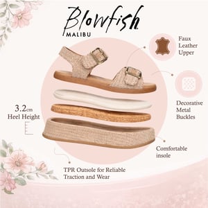Blowfish Malibu Damen-Beige Kunstleder-Plattformsandalen – Magisch