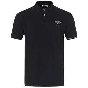 Schwarzes Poloshirt Mit Eisbergmotiv