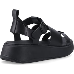Fitflop F-Mode Fischer-Leder Damen Schwarz Schmal Fit Sandalen