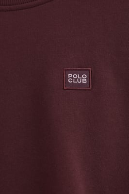 Sweatshirt burgunderrot im Loose Fit mit Polo Club-Logo