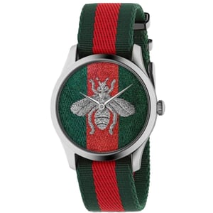 Gucci G-Timeless Bee Herrenuhr mit Stoffarmband - YA1264148