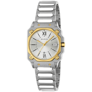 Gucci YA166506 G-Flat Silber Zifferblatt Herren- und Damenuhr