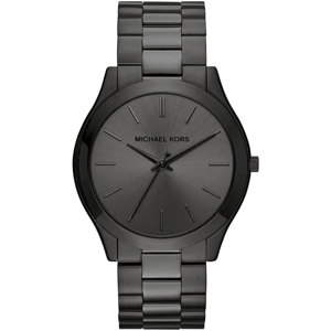 Michael Kors Slim Runway MK8507 44mm Schwarze ionenplattierte Edelstahl Damenarmbanduhr
