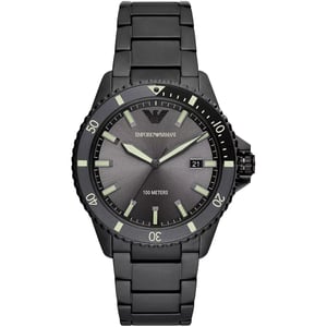 Emporio Armani AR11398 Herren Dreihand-Datum Uhr in Schwarz