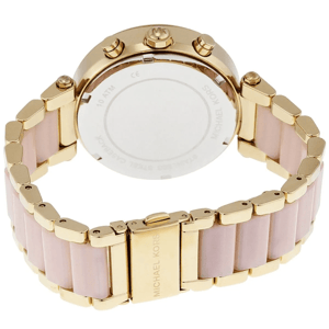 Michael Kors Parker MK6326 Damenarmbanduhr mit pinkem Zifferblatt 39mm aus vergoldetem Edelstahl