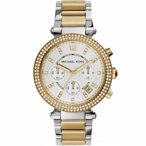 Michael Kors MK5626 Parker Damen Chronograph Uhr, Zweifarbig Edelstahl