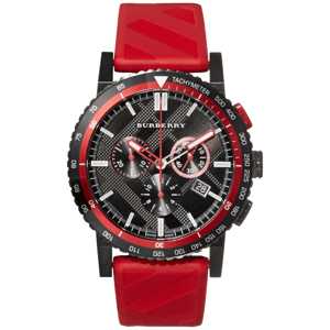 Burberry BU9805 Herren-Chronograph mit 42 mm rotem Armband