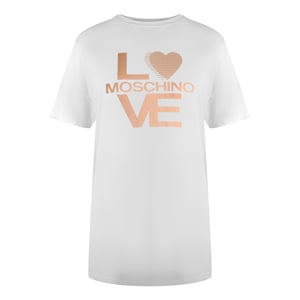 Moschino T-shirt Mit Auffälligem Logo (weiß)