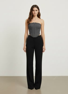 Schwarzes Bardot-Korsett-Top