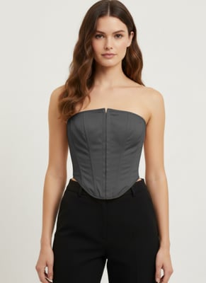 Schwarzes Bardot-Korsett-Top
