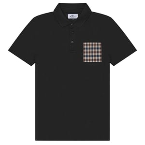 Aquascutum Active Beach Sailor Check Schwarzes Poloshirt
