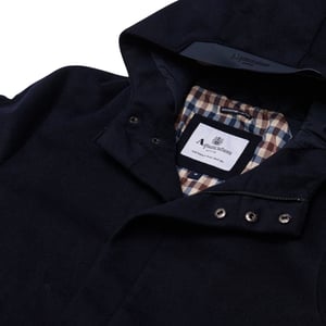 Aquascutum Aktiver Wollmantel Mit Kapuze, Marineblau