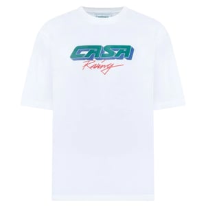 Casablanca 3d-bedrucktes Oversized-t-shirt Casa Racing Weißes T-shirt