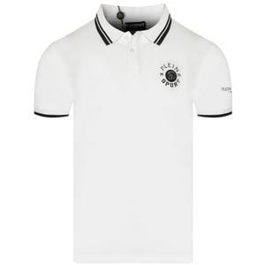 Plein Sport Poloshirt Mit Zweifarbigem Kragen Und Tigerdesign Auf Dem Rücken, Weiß