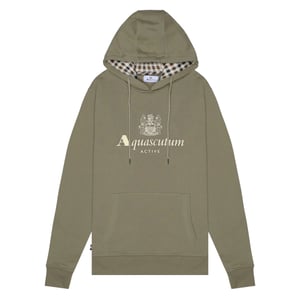 Aquascutum Active - Kapuzenpullover Mit Großem Logo In Armeegrün