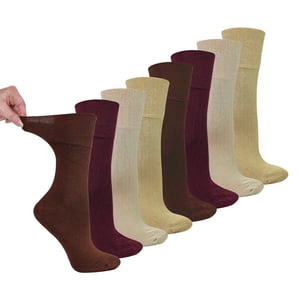 8 Paar Damen Bambus Diabetes-Socken | Weiche, nicht einschnürende Komfortsocken