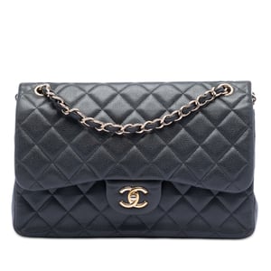 Gebrauchter Jumbo Classic Caviar Double Flap