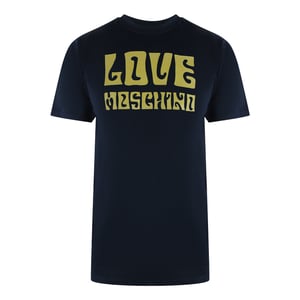Moschino T-shirt In Marineblau Mit Coolem Logo