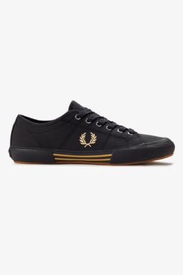 Fred Perry B708 Vintage Tennis Canvas Herren Schuhe Schwarz/Champagner