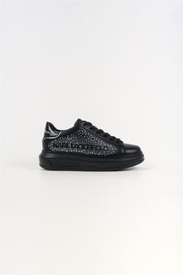 Karl Lagerfeld Kapri Konstellation Leder Damen Sneaker Schwarz/Silber