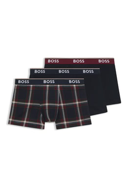 Boss Black Boxershorts 3er Pack Kariert & Mehrfarbig