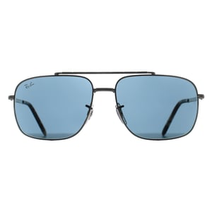 Ray-Ban Rechteck Unisex poliert Silber Blau RB3796
