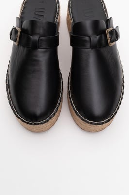 Novas Leder Plateau Espadrille Pantolette (Damen)