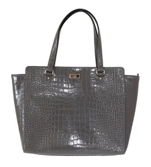 Kate Spade Graue Krokodil-Prägung Leder Elissa Bristol Drive Tote Handtasche