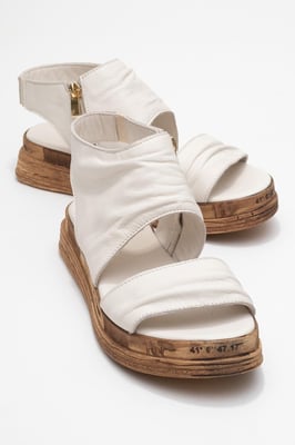 Lunas Leder Side-Zip Flach Absatz Sandale