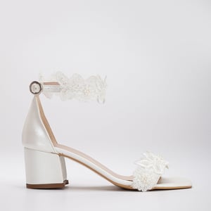 Dana Lace Bridal Niedrig Absatz Sandalen