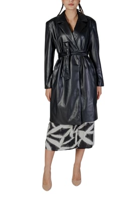 Kunstleder-Trenchcoat mit Gürtel