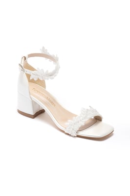Elodie Bridal Lace Block Absatz Sandale