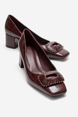 Velora Schnalle Eckige Zehenpartie Blockabsatz Pumps (Damen)
